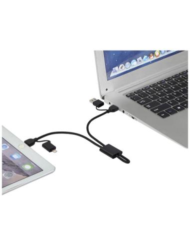 Cable de carga rápida y transmisión de datos 6 en 1 de 45 W en aluminio reciclado con certificación RCS N09543421