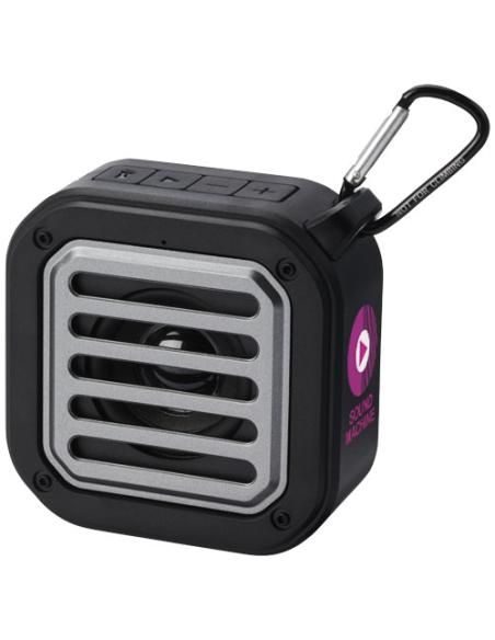 Altavoz solar Bluetooth IPX5 de 3W con mosquetón en plástico reciclado con certificación RCS N09743421