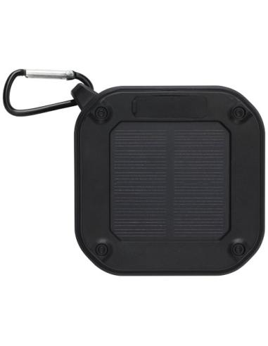 Altavoz solar Bluetooth IPX5 de 3W con mosquetón en plástico reciclado con certificación RCS N09743421