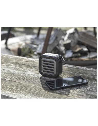 Altavoz solar Bluetooth IPX5 de 3W con mosquetón en plástico reciclado con certificación RCS N09743421