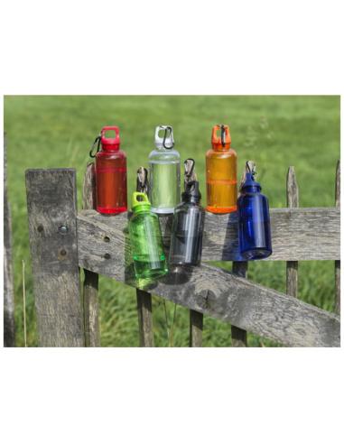 Bidón de 400 ml de plástico reciclado con mosquetón y certificación RCS N13877001