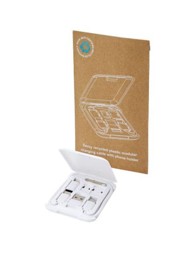 Cable de carga modular de plástico reciclado con soporte para teléfono N10163421