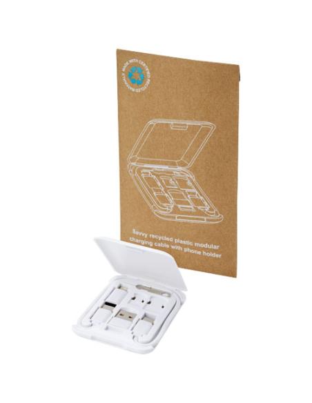 Cable de carga modular de plástico reciclado con soporte para teléfono N10163421