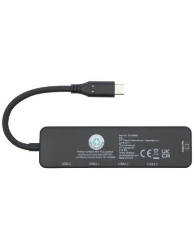 USB 2.0-3.0 con adaptador multimedia de plástico reciclado con puerto HDMI y certificación RCS N09863421