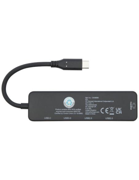 USB 2.0-3.0 con adaptador multimedia de plástico reciclado con puerto HDMI y certificación RCS N09863421