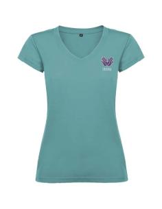 Camiseta de cuello de pico de manga corta para mujer N1M16466R 2