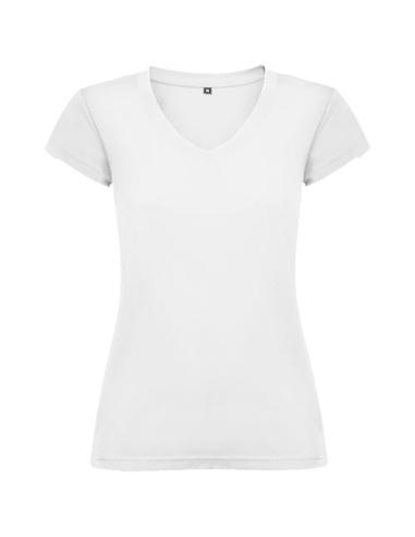 Camiseta de cuello de pico de manga corta para mujer N1Z16466R