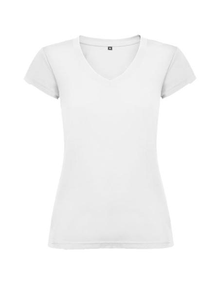 Camiseta de cuello de pico de manga corta para mujer N1Z16466R