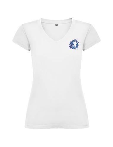 Camiseta de cuello de pico de manga corta para mujer N1Z16466R