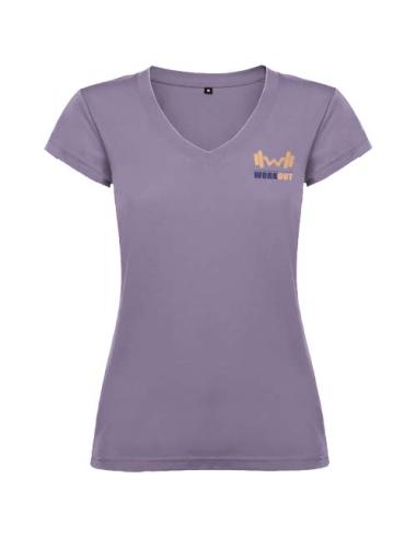 Camiseta de cuello de pico de manga corta para mujer N1V26466R