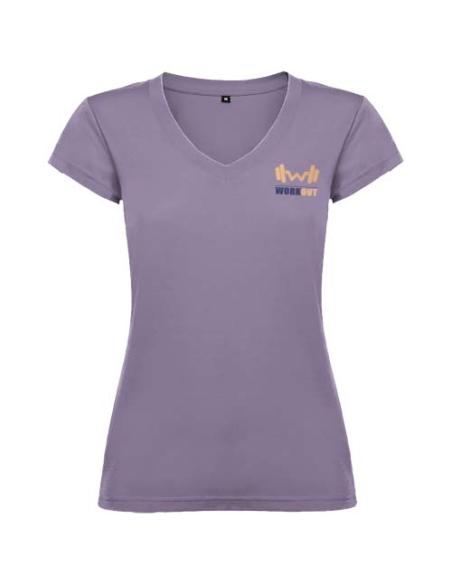 Camiseta de cuello de pico de manga corta para mujer N1V26466R