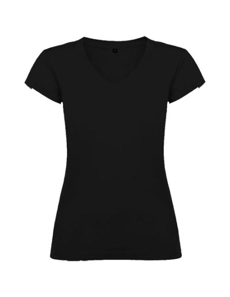 Camiseta de cuello de pico de manga corta para mujer N1O36466R