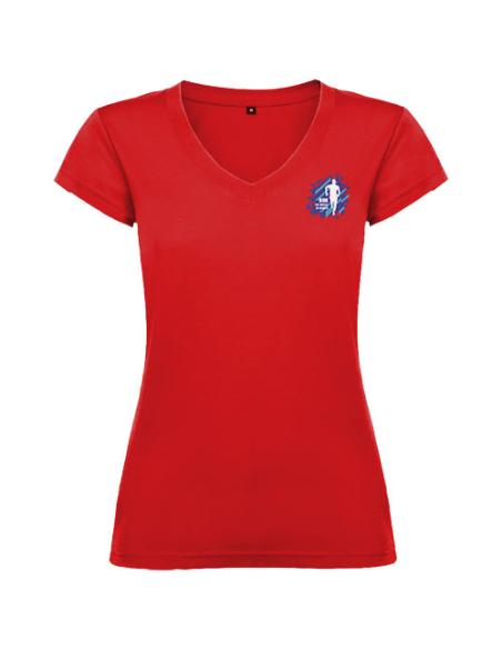 Camiseta de cuello de pico de manga corta para mujer N1I46466R