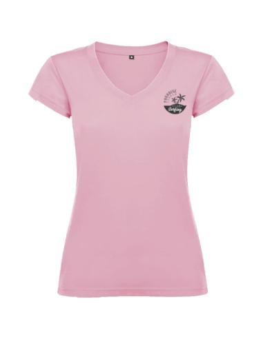 Camiseta de cuello de pico de manga corta para mujer N1O46466R