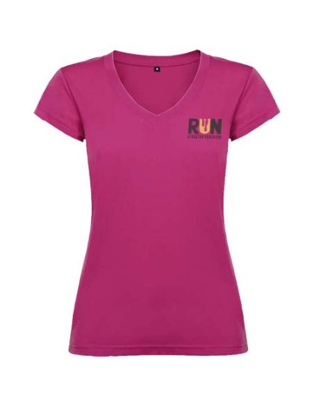 Camiseta de cuello de pico de manga corta para mujer N1R46466R