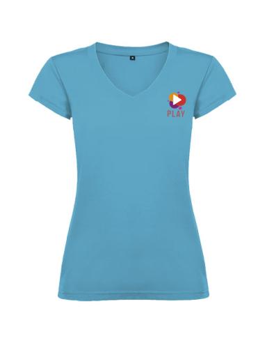 Camiseta de cuello de pico de manga corta para mujer N1U46466R