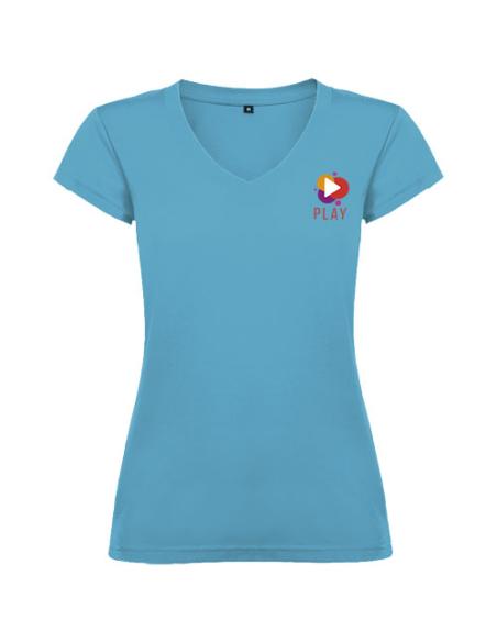 Camiseta de cuello de pico de manga corta para mujer N1U46466R