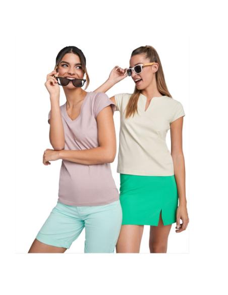 Camiseta de cuello de pico de manga corta para mujer N1U46466R