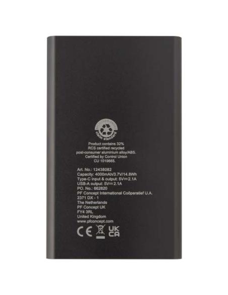 Batería externa tipo C de aluminio reciclado de 4000 mAh N28083421