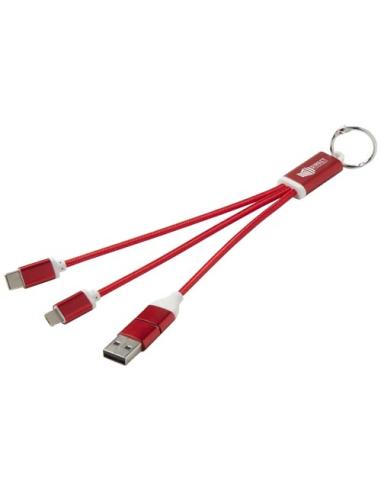 Cable de carga 4 en 1 de aluminio reciclado con llavero N12283421