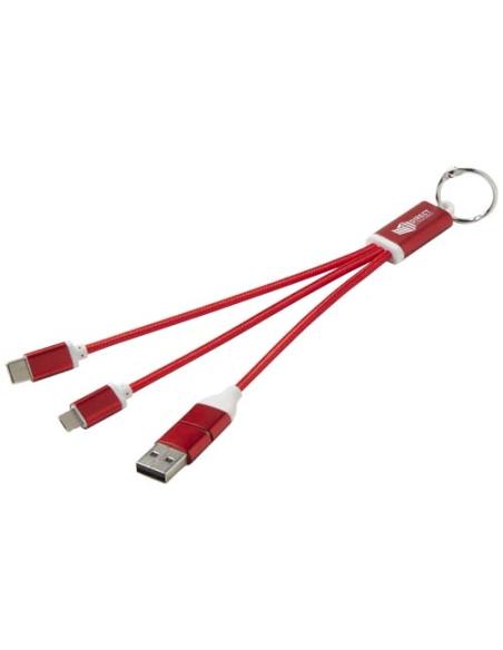 Cable de carga 4 en 1 de aluminio reciclado con llavero N12283421