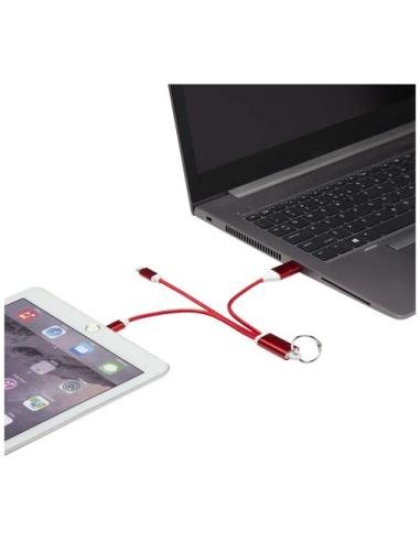 Cable de carga 4 en 1 de aluminio reciclado con llavero N12283421