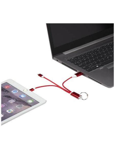 Cable de carga 4 en 1 de aluminio reciclado con llavero N12283421