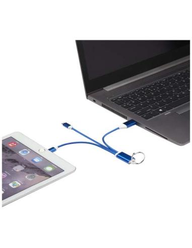Cable de carga 4 en 1 de aluminio reciclado con llavero N35283421