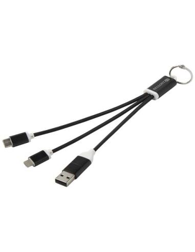 Cable de carga 4 en 1 de aluminio reciclado con llavero N09283421