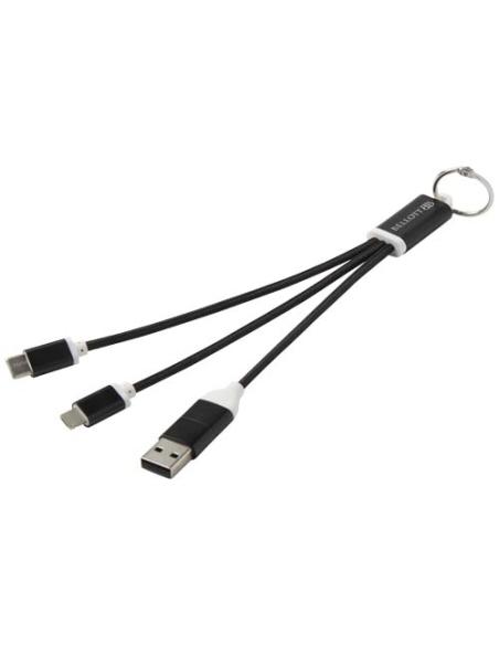 Cable de carga 4 en 1 de aluminio reciclado con llavero N09283421
