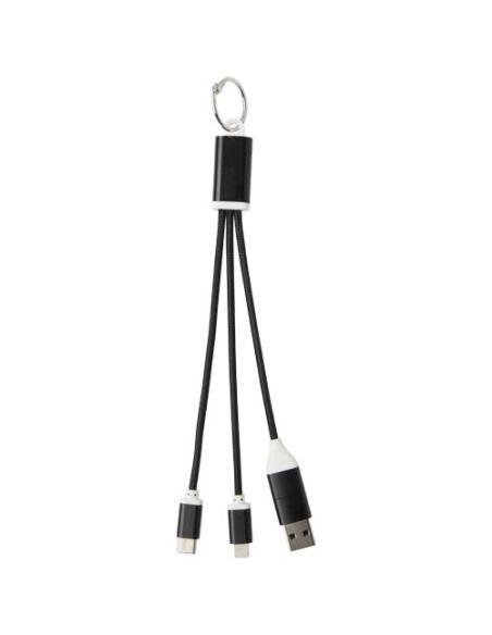 Cable de carga 4 en 1 de aluminio reciclado con llavero N09283421
