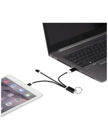 Cable de carga 4 en 1 de aluminio reciclado con llavero N09283421