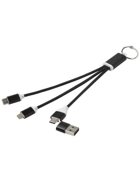 Cable de carga 4 en 1 de aluminio reciclado con llavero N09283421