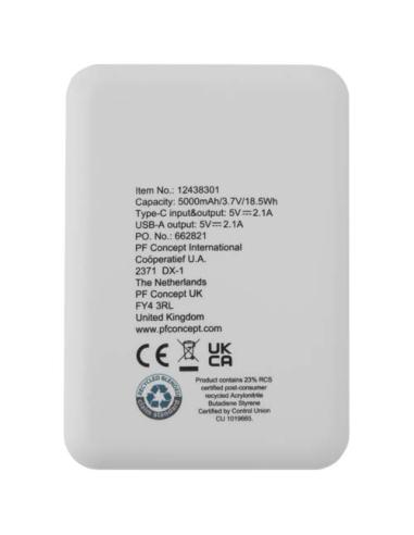 Batería externa tipo C de plástico reciclado de 5000 mAh N10383421