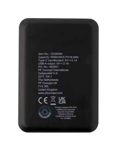 Batería externa tipo C de plástico reciclado de 5000 mAh N09383421