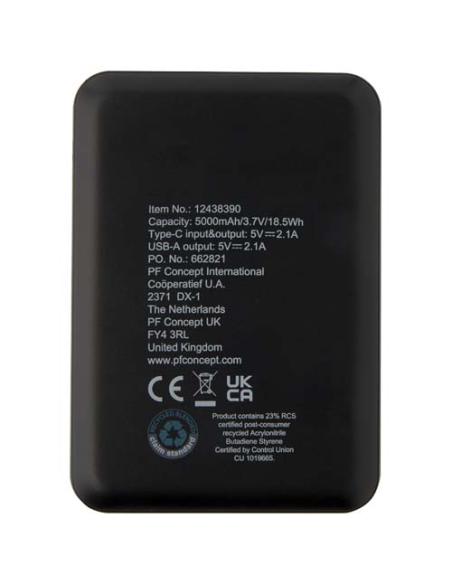 Batería externa tipo C de plástico reciclado de 5000 mAh N09383421