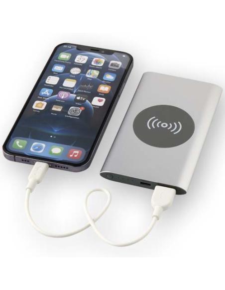 Batería externa inalámbrica tipo C de aluminio reciclado de 4000 mAh N18483421