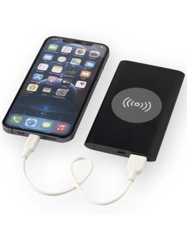 Batería externa inalámbrica tipo C de aluminio reciclado de 4000 mAh N09483421