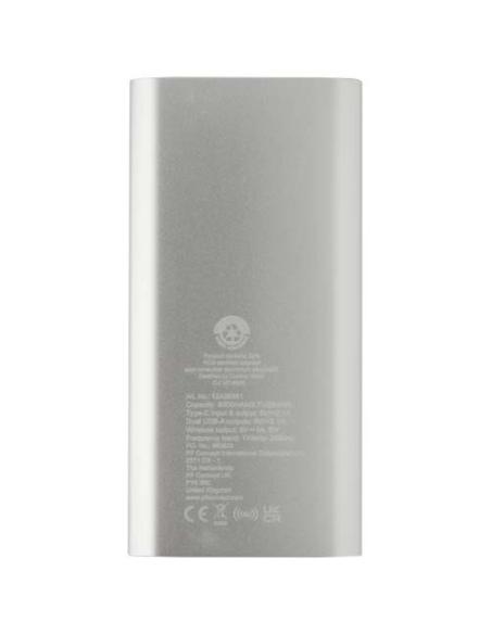 Batería externa inalámbrica tipo C de aluminio reciclado de 8000 mAh N18583421
