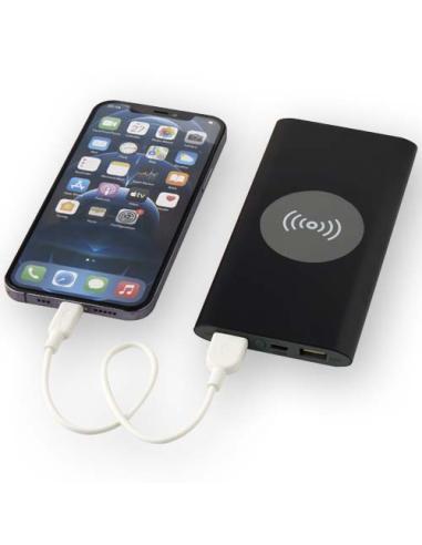 Batería externa inalámbrica tipo C de aluminio reciclado de 8000 mAh N09583421