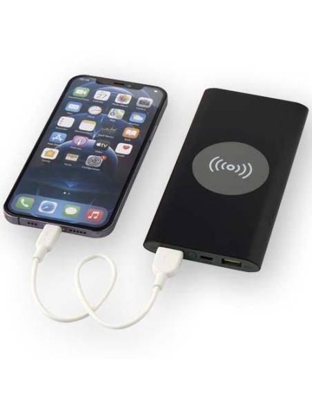 Batería externa inalámbrica tipo C de aluminio reciclado de 8000 mAh N09583421