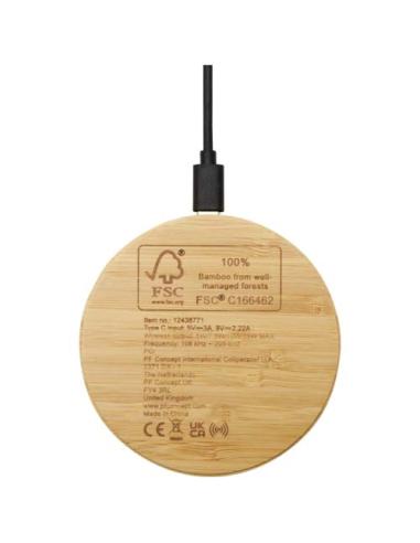 Base de carga inalámbrica de bambú de 15 W N17783421