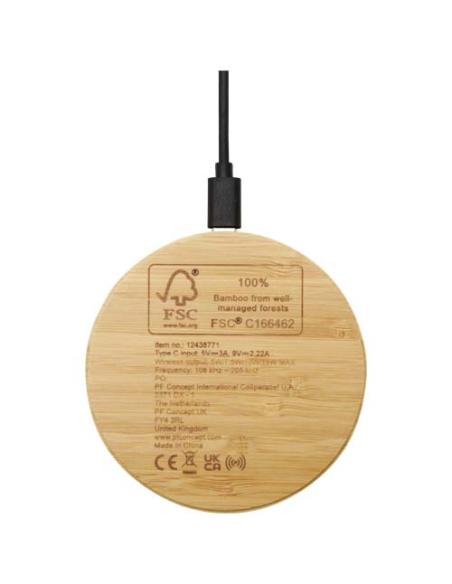 Base de carga inalámbrica de bambú de 15 W N17783421