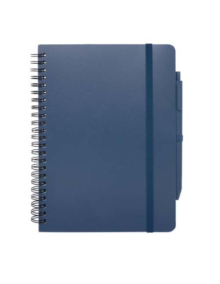 Libreta de tapa dura A5 de plástico procedente del océano con bolígrafo (tinta negra) N15109701