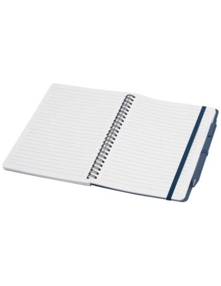 Libreta de tapa dura A5 de plástico procedente del océano con bolígrafo (tinta negra) N15109701