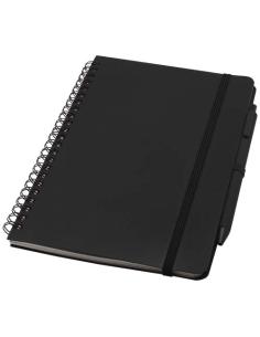 Libreta de tapa dura A5 de plástico procedente del océano con bolígrafo (tinta negra) N15109701