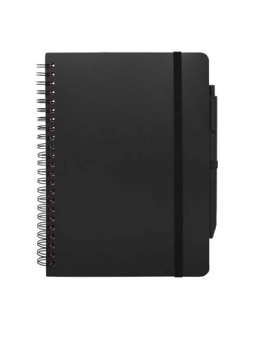 Libreta de tapa dura A5 de plástico procedente del océano con bolígrafo (tinta negra) N09109701