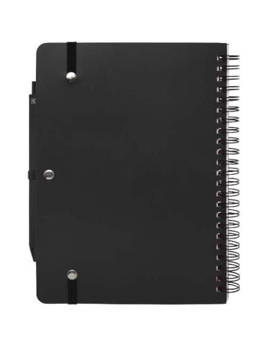 Libreta de tapa dura A5 de plástico procedente del océano con bolígrafo (tinta negra) N09109701