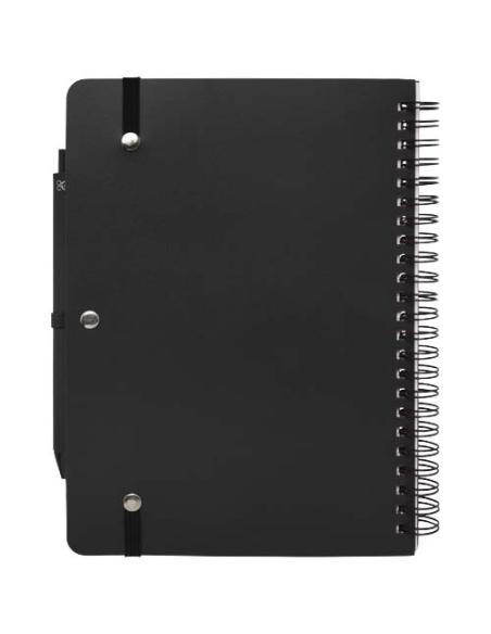 Libreta de tapa dura A5 de plástico procedente del océano con bolígrafo (tinta negra) N09109701