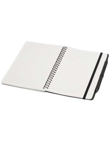 Libreta de tapa dura A5 de plástico procedente del océano con bolígrafo (tinta negra) N09109701